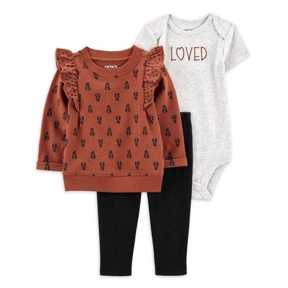 Carter's Child of Mine Baby Girl Outfit Set, 3-Piece, Size 0-3m - Picture 1 of 6